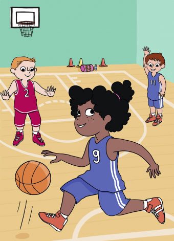 Enfants jouant au basket|||||